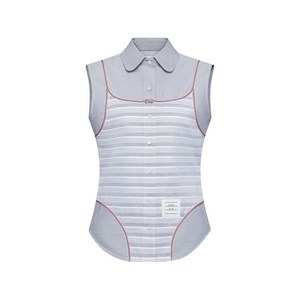 톰 브라운 스트라이프 민소매 셔츠, 그레이계열+화이트계열, Italy 40(KR 55)