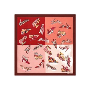 페라가모 제니오 프린트 실크 스카프