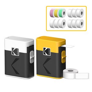 [코닥] 라벨프린터 ERA M50 (라벨롤 1개내장)+12롤 번들 라벨프린터기 라벨기 휴대용 라벨 네임 스티커 제작 label 프린터 테이프 블루투스 이름 방수 미니 기계