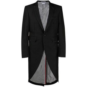 톰 브라운 싱글 브레스티드 하이 로우 코트