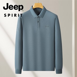 JEEP SPIRIT 남성 긴팔 카라 티셔츠 폴로 PK 셔츠 봄 가을 캐주얼 패션 JPHJ03A18081