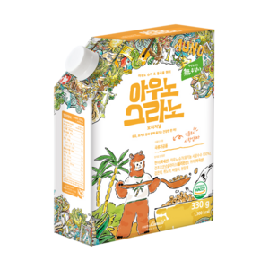 아우노 그라노 첨가물없는 그래놀라 씨리얼 어린이 유아 직장인 간식, 350g, 1개