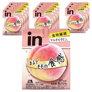 모리나가 인 젤리 식이섬유 멀티 비타민 마치 복숭아 같은 식감, 150g, 12개