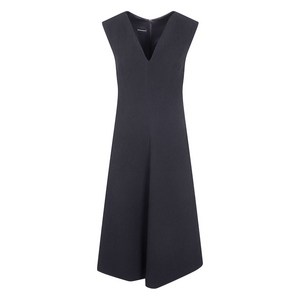 엠포리오아르마니 V넥 골지 드레스, 블랙계열, Italy 44(KR 77)