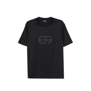 엠포리오아르마니 로고 디테일 티셔츠, 블랙계열, Standard S(KR 95)