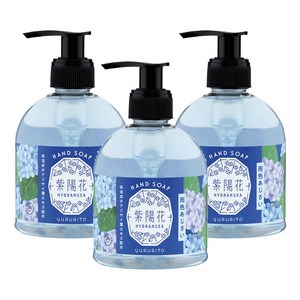 GPP 유루리토 자양화 핸드 솝 비색 수국, 3개, 260ml
