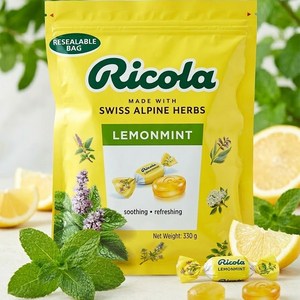 리콜라 스위스 허브캔디 레몬민트, 330g, 2개