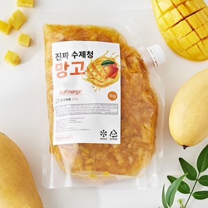 진짜 망고청 수제 과일청 카페용 망고 퓨레 에이드, 1kg, 1개