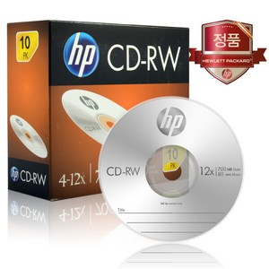 HP CD-RW 4-12x 10PK 700MB 80min 10개입, 단일속성