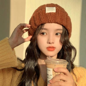 보보니 남녀공용 겨울 방한 모자 골지 꽈배기 비니