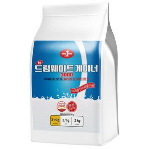 원데이뉴트리션 초코맛_단백질 쉐이크 헬스 보충제 포대 유청 웨이프로틴 뉴 드림 웨이트 게이너 3000, 2kg, 1개