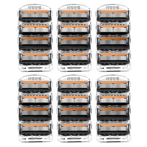 리빙만렙 신형 프로글라이드 5중날 질레트 호한용 면도날 리필 6팩 세트, 4개입, 6세트