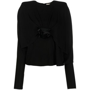 생로랑 플라워 크레이프 긴소매 탑