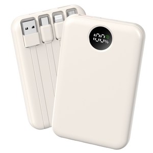 YEXXI 일체형 보조배터리 고속충전 PD 22.5W 미니 휴대용 10000mAh 4개 케이블 멀티단자