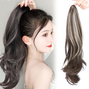 하이유니 브릿지 네츄럴 웨이브펌 포니테일 가발 50cm, 라이트브라운 / 50cm, 1개