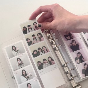 바인더룸 6공바인더 네컷사진 포토앨범 대용량 수납 두칸형, 핑크