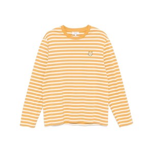 메종키츠네 볼드 폭스 헤드 패치 레귤러 티셔츠, 옐로우계열+베이지계열, Standard M(KR 100)