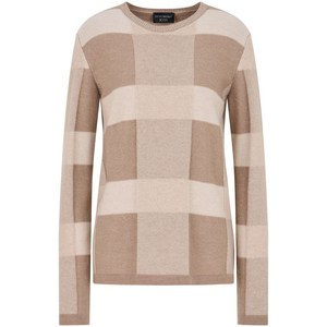 엠포리오아르마니 아이콘 체크 스웨터, 베이지계열, Standard L(KR 77)