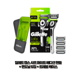 질레트랩스 딥클렌징바 샤프 화이트 에디션 면도기 세트, 면도기 + 면도날 ..., 1세트