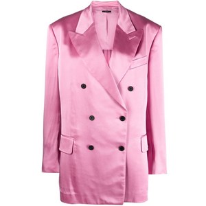 톰포드 더블 브레스티드 긴소매 블레이저, 핑크계열, Italy 38