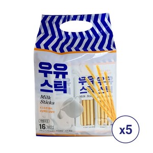 우유 스틱 과자, 256g, 5개