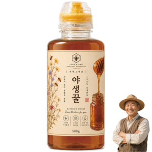[당월생산] 자연산 야생화꿀 100% 섞지 않은 오리지널, 500g, 1개