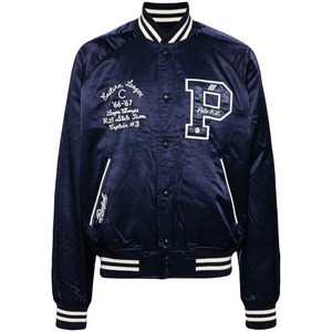 폴로랄프로렌 로고 아플리케 새틴 봄버 재킷