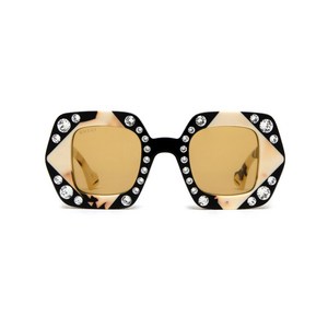 구찌 크리스털 장식 스퀘어 프레임 선글라스