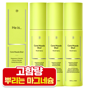 히이즈 코어 머슬샷 뿌리는 칼슘&마그네슘 오일 스프레이, 3개, 100ml