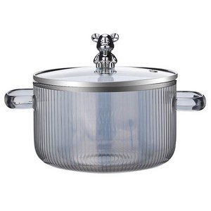 Demi 양수 유리 스튜 냄비 1.5L, 16cm, 블랙, 1개