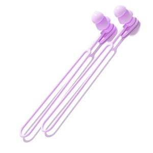 에이크 분실방지 실리콘 이중커버 수영귀마개세트, 1세트, 퍼플