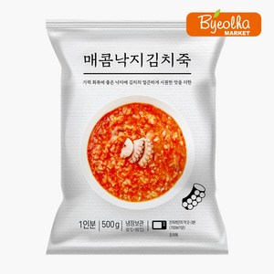 새싹푸드 매콤 낙지김치죽 500g 냉장 간편죽 건강 영양식 아침 식사대용 파우치 죽 간식 대용량 업소용 식당용, 1개