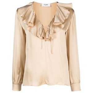 셀린느 실크 프릴 칼라 탑