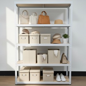 페리코 철제 무볼트 조립식 앵글 선반 화이트 5단