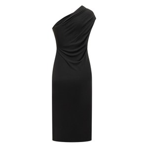 톰포드 원숄더 장식 미디 드레스