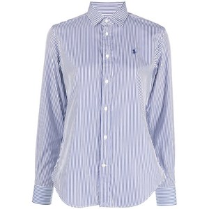 폴로랄프로렌 로고 자수 버튼 셔츠, 블루계열+화이트계열, US 6(KR 55)