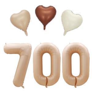 [해피쏘굿] 40인치 대형 베이지숫자 (100~900일)+하트풍선세트, 700일