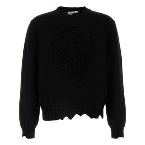 알렉산더맥퀸 디스트레스드 스컬 스웨터, 블랙계열, Standard M