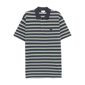 메종키츠네 프로필 폭스 패치 스트라이프 폴로 셔츠