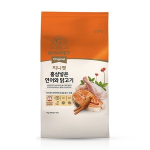 정관장지니펫 전연령 강아지 오리지널 홍삼넣은 건식사료, 닭+연어, 1kg, 1개
