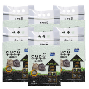 테비토퍼 응고형 두부두부 프리미엄 고양이 모래, 7L, 녹차, 6개