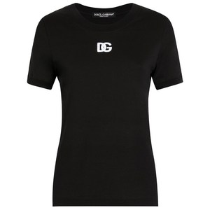돌체앤가바나 DG 로고 자수 저지 티셔츠, 블랙계열, Italy 38(KR 33)