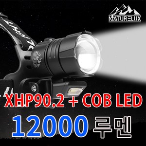 네이처룩스 XHP90.2 헤드랜턴 12000루멘 LED 써치라이트 낚시 해루질 캠핑 18650배터리 개선판, XHP90.2헤드랜턴(배터리 미포함) 개선판