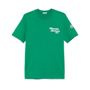 몽클레르 로고 자수 코튼 티셔츠