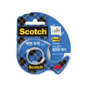 스카치 벽면 부착용 테이프 디스펜서 19mm x 16.5m, 혼합색상, 10개