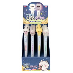 우옹이 LED 인싸 중성펜 0.5mm 24개(박스) 잘써지는 특이한 필기 볼펜 단체 선물, 1박스