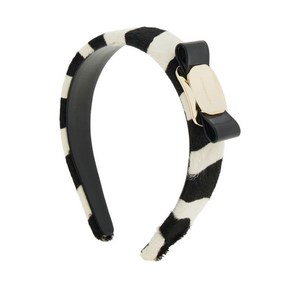 페라가모 바라 보우 지브라 프린트 헤어밴드