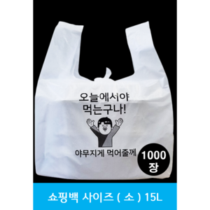 (맞춤팩) 포장 배달 비닐쇼핑백 디자인비닐봉투, 1000개, 15L