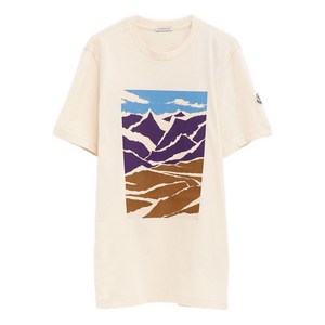 몽클레르 마운틴 프린트 코튼 티셔츠, 베이지계열, Standard XL(KR 104-185)
