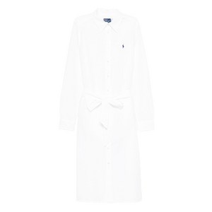 폴로랄프로렌 타이 웨이스트 미디 셔츠 드레스, 화이트계열, US 8(KR 66)